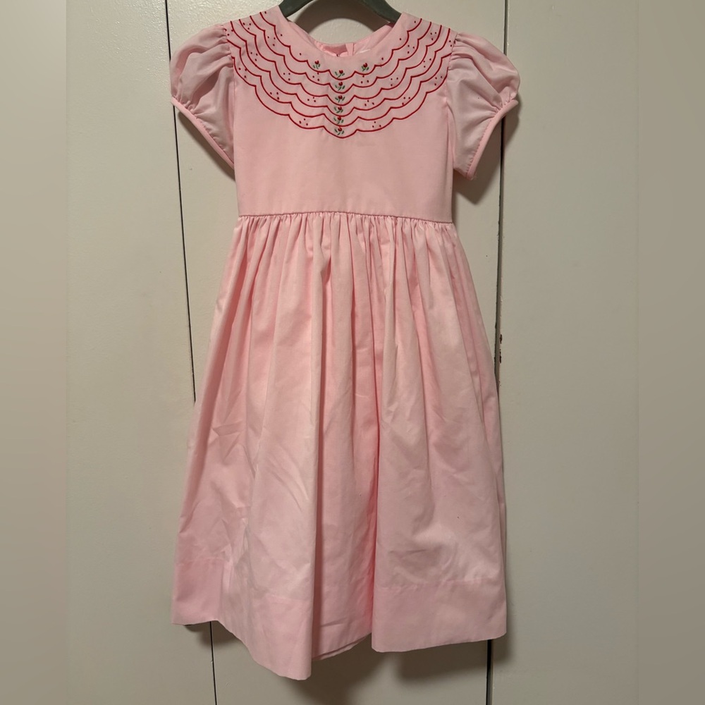 The Proper Peony London Scallop Dress With floral design, Girls Sz 5 EUC